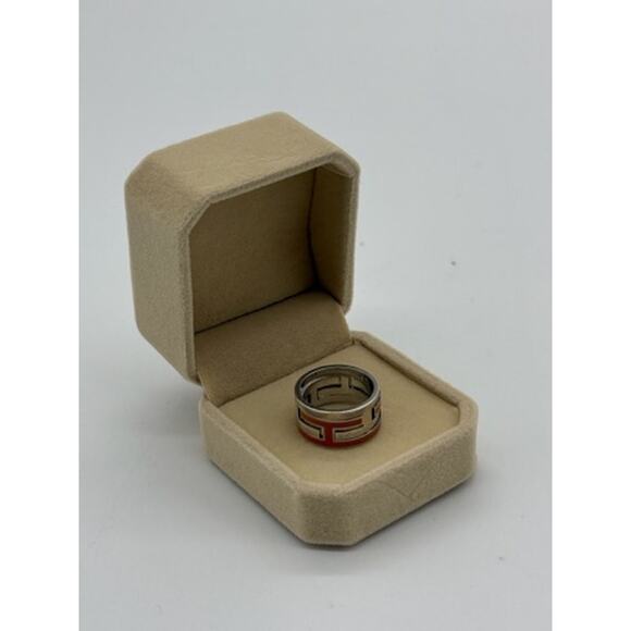 Hermès Enamel Arcane Moveable H Ring*Comes w/Unbranded Jewelry Box*SZ 4 7/8 - Picture 3 of 5